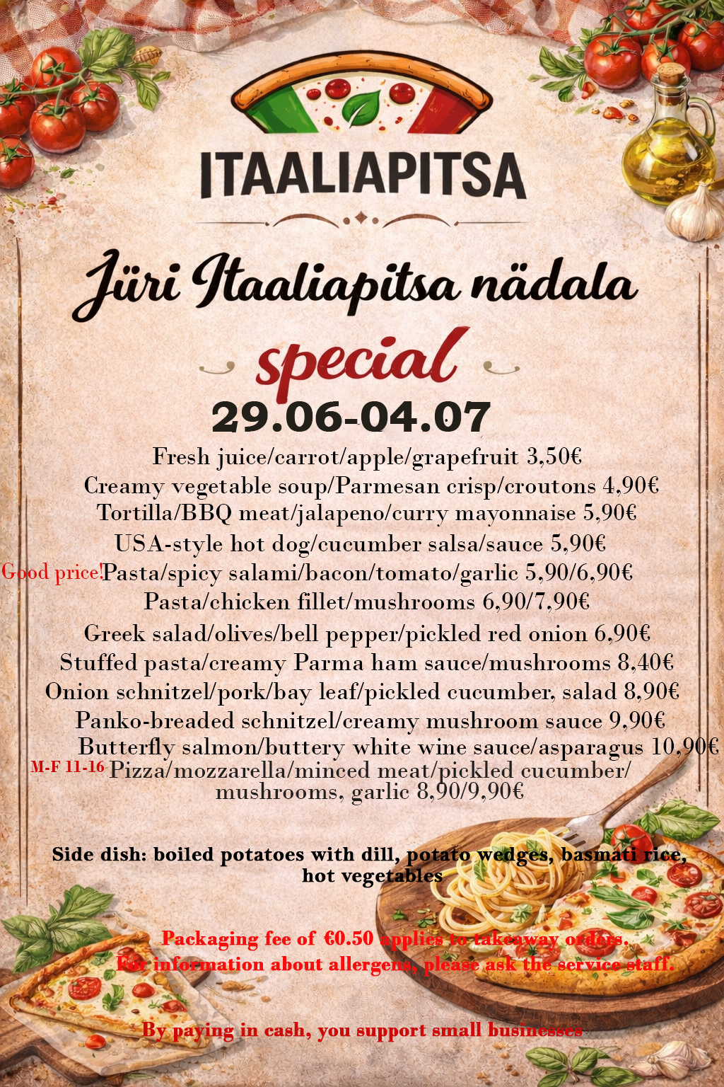 Jüri Itaaliapitsa nädalaeripakkumine 29.ju