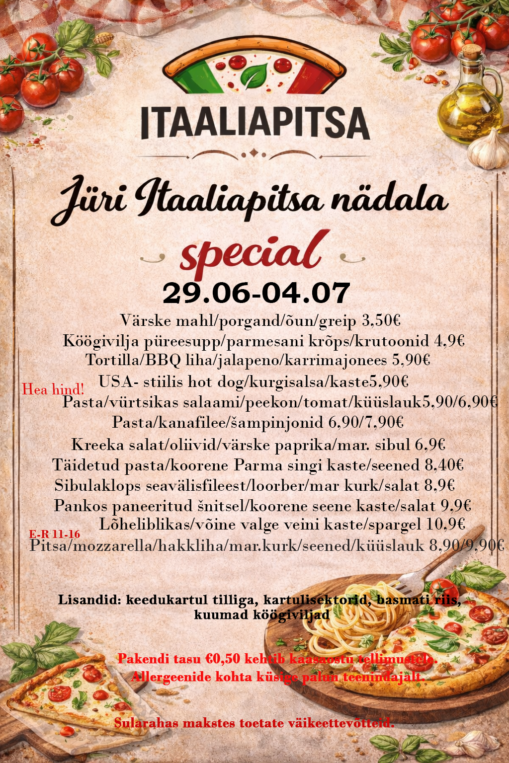 Jüri Itaaliapitsa nädalaeripakkumine-29juun